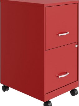 Lorell LYS SOHO File/File Mobile File Cabinet, Red